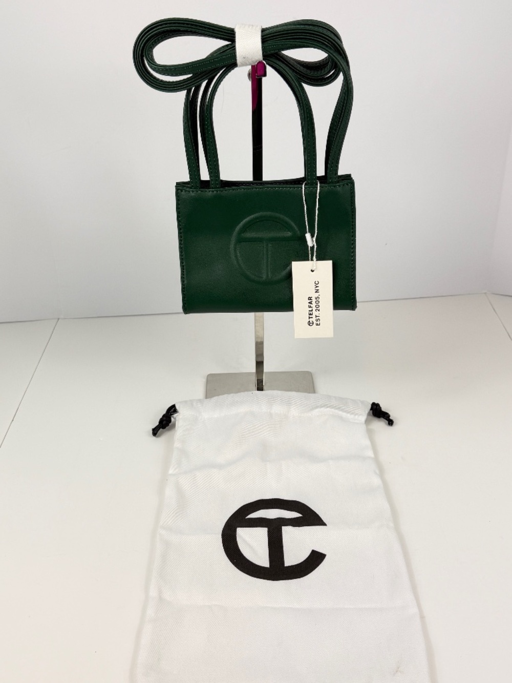 Telfar Green Mini Crossbody Shopper Bag Cross-Body Strap & Original Dust Bag
